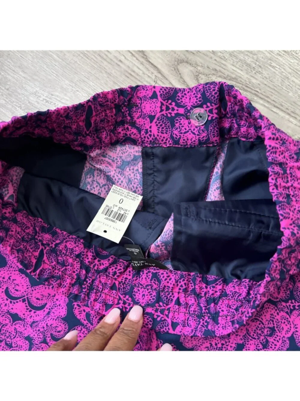 Ann Taylor Paisley Terrace Chiffon Jogger Womens 0 Pink Ankle Cuffed New